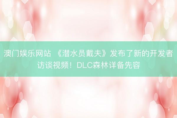 澳门娱乐网站 《潜水员戴夫》发布了新的开发者访谈视频！DLC森林详备先容