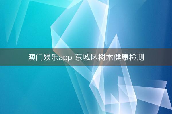 澳门娱乐app 东城区树木健康检测