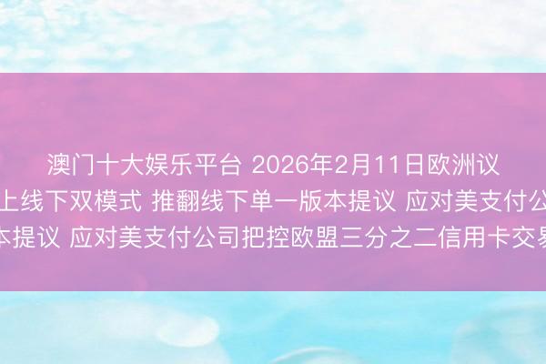 澳门十大娱乐平台 2026年2月11日欧洲议会投票支持数字欧元线上线下双模式 推翻线下单一版本提议 应对美支付公司把控欧盟三分之二信用卡交易格局