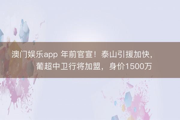 澳门娱乐app 年前官宣！泰山引援加快， ​​​葡超中卫行将加盟，身价1500万