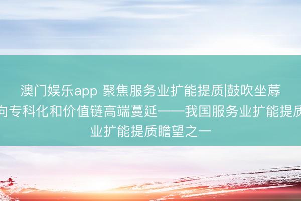澳门娱乐app 聚焦服务业扩能提质|鼓吹坐蓐性服务业向专科化和价值链高端蔓延——我国服务业扩能提质瞻望之一