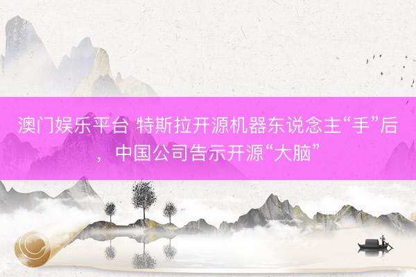澳门娱乐平台 特斯拉开源机器东说念主“手”后，中国公司告示开源“大脑”