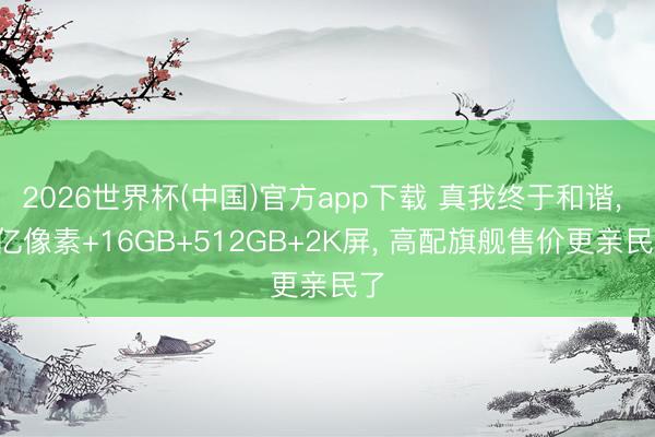 2026世界杯(中国)官方app下载 真我终于和谐， 2亿像素+16GB+512GB+2K屏， 高配旗舰售价更亲民了