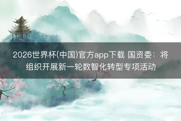 2026世界杯(中国)官方app下载 国资委：将组织开展新一轮数智化转型专项活动