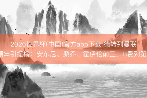 2026世界杯(中国)官方app下载 德转列曼联频年引援榜：安东尼、桑乔、霍伊伦前三，B费列第9