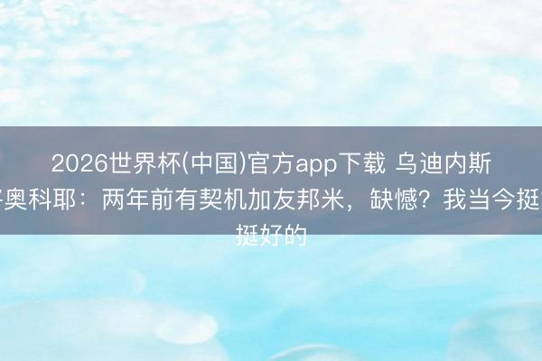2026世界杯(中国)官方app下载 乌迪内斯门将奥科耶：两年前有契机加友邦米，缺憾？我当今挺好的