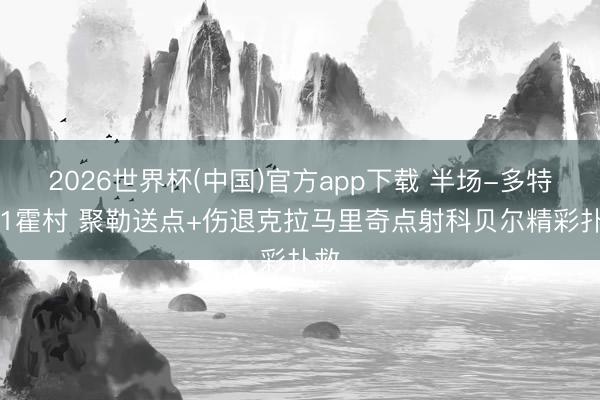 2026世界杯(中国)官方app下载 半场-多特0-1霍村 聚勒送点+伤退克拉马里奇点射科贝尔精彩扑救