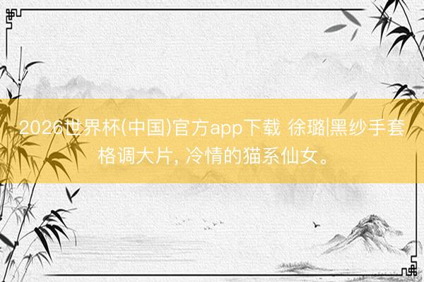 2026世界杯(中国)官方app下载 徐璐|黑纱手套格调大片， 冷情的猫系仙女<a href=