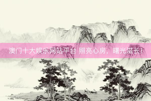 澳门十大娱乐网站平台 照亮心房，曙光滋长！