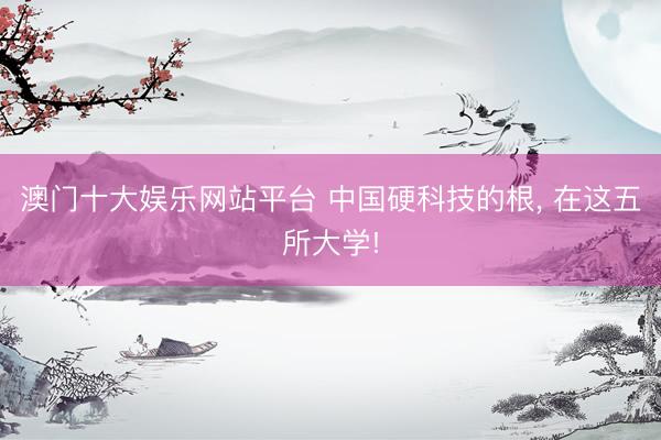 澳门十大娱乐网站平台 中国硬科技的根， 在这五所大学!