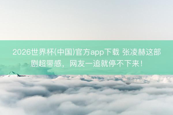 2026世界杯(中国)官方app下载 张凌赫这部剧超带感,网友一追就停不下来!