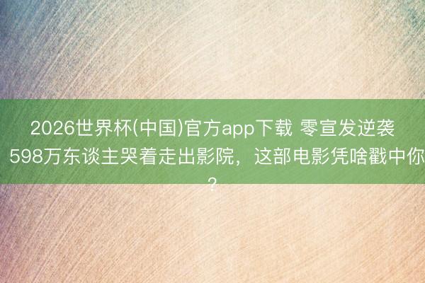 2026世界杯(中国)官方app下载 零宣发逆袭!598万东谈主哭着走出影院,这部电影凭啥戳中你?
