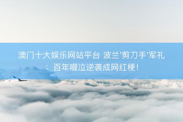 澳门十大娱乐网站平台 波兰'剪刀手'军礼：百年啜泣逆袭成网红梗！