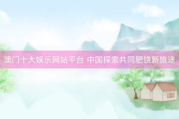澳门十大娱乐网站平台 中国探索共同肥饶新旅途