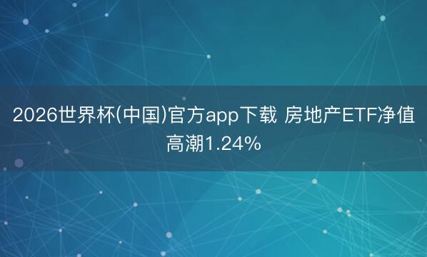 2026世界杯(中国)官方app下载 房地产ETF净值高潮1.24%