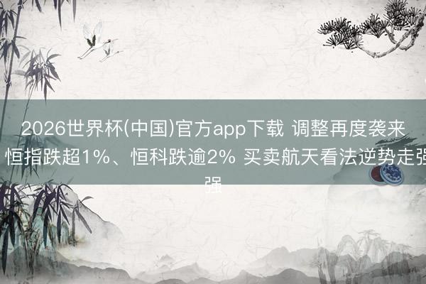 2026世界杯(中国)官方app下载 调整再度袭来: 恒指跌超1%、恒科跌逾2% 买卖航天看法逆势走强