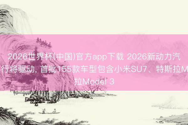 2026世界杯(中国)官方app下载 2026新动力汽车下乡行将驱动， 首批155款车型包含小米SU7、特斯拉Model 3